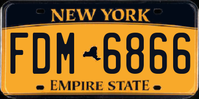 NY license plate FDM6866