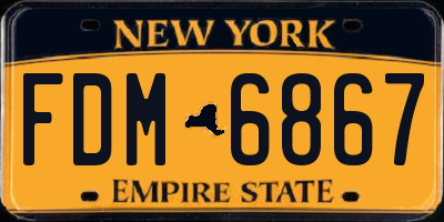 NY license plate FDM6867