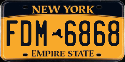 NY license plate FDM6868