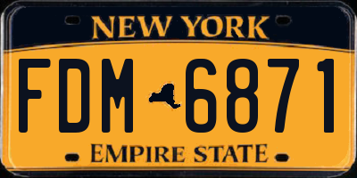 NY license plate FDM6871
