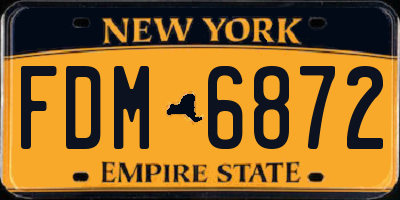 NY license plate FDM6872