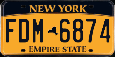 NY license plate FDM6874