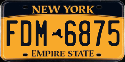NY license plate FDM6875