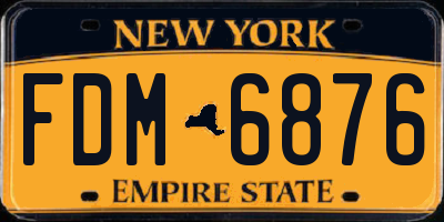 NY license plate FDM6876