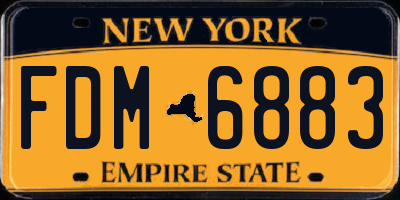 NY license plate FDM6883