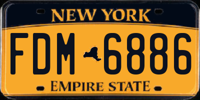 NY license plate FDM6886