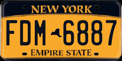 NY license plate FDM6887