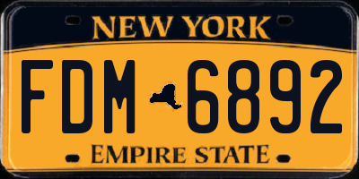 NY license plate FDM6892