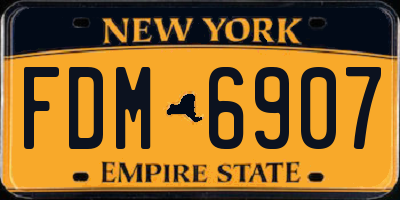 NY license plate FDM6907