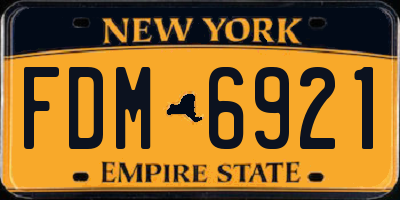 NY license plate FDM6921