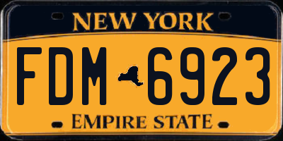 NY license plate FDM6923