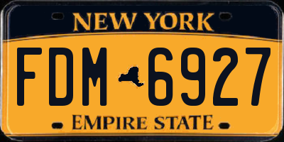 NY license plate FDM6927