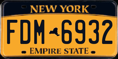 NY license plate FDM6932