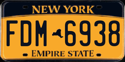 NY license plate FDM6938
