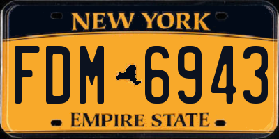 NY license plate FDM6943