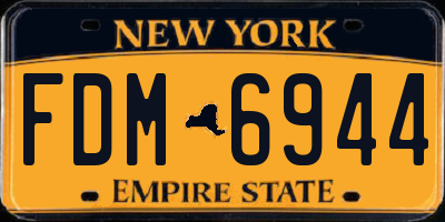 NY license plate FDM6944