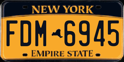 NY license plate FDM6945