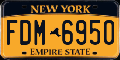 NY license plate FDM6950