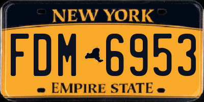 NY license plate FDM6953