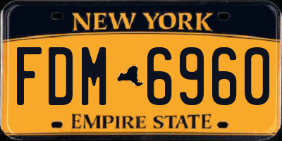 NY license plate FDM6960