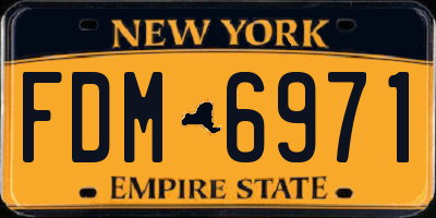 NY license plate FDM6971