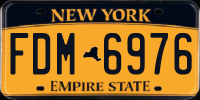NY license plate FDM6976
