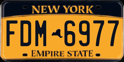 NY license plate FDM6977