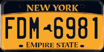 NY license plate FDM6981