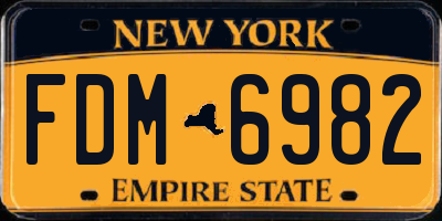 NY license plate FDM6982