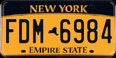 NY license plate FDM6984