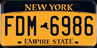 NY license plate FDM6986