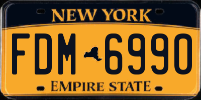 NY license plate FDM6990