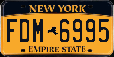 NY license plate FDM6995