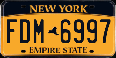 NY license plate FDM6997