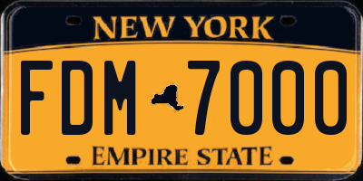 NY license plate FDM7000