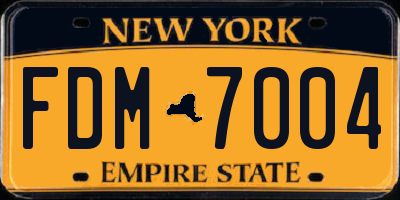 NY license plate FDM7004