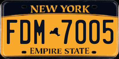 NY license plate FDM7005