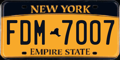 NY license plate FDM7007