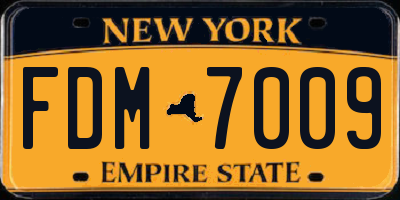 NY license plate FDM7009