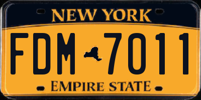 NY license plate FDM7011
