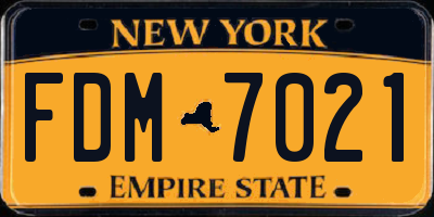 NY license plate FDM7021