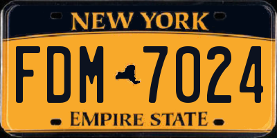 NY license plate FDM7024