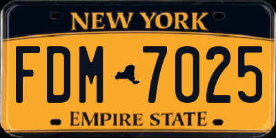 NY license plate FDM7025