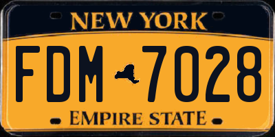 NY license plate FDM7028