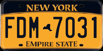 NY license plate FDM7031