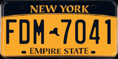 NY license plate FDM7041