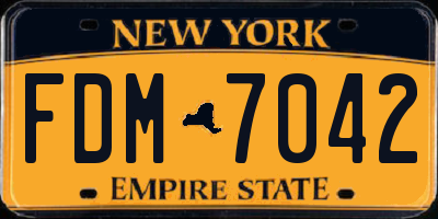 NY license plate FDM7042
