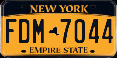 NY license plate FDM7044