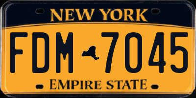 NY license plate FDM7045