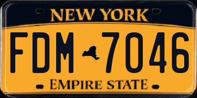NY license plate FDM7046